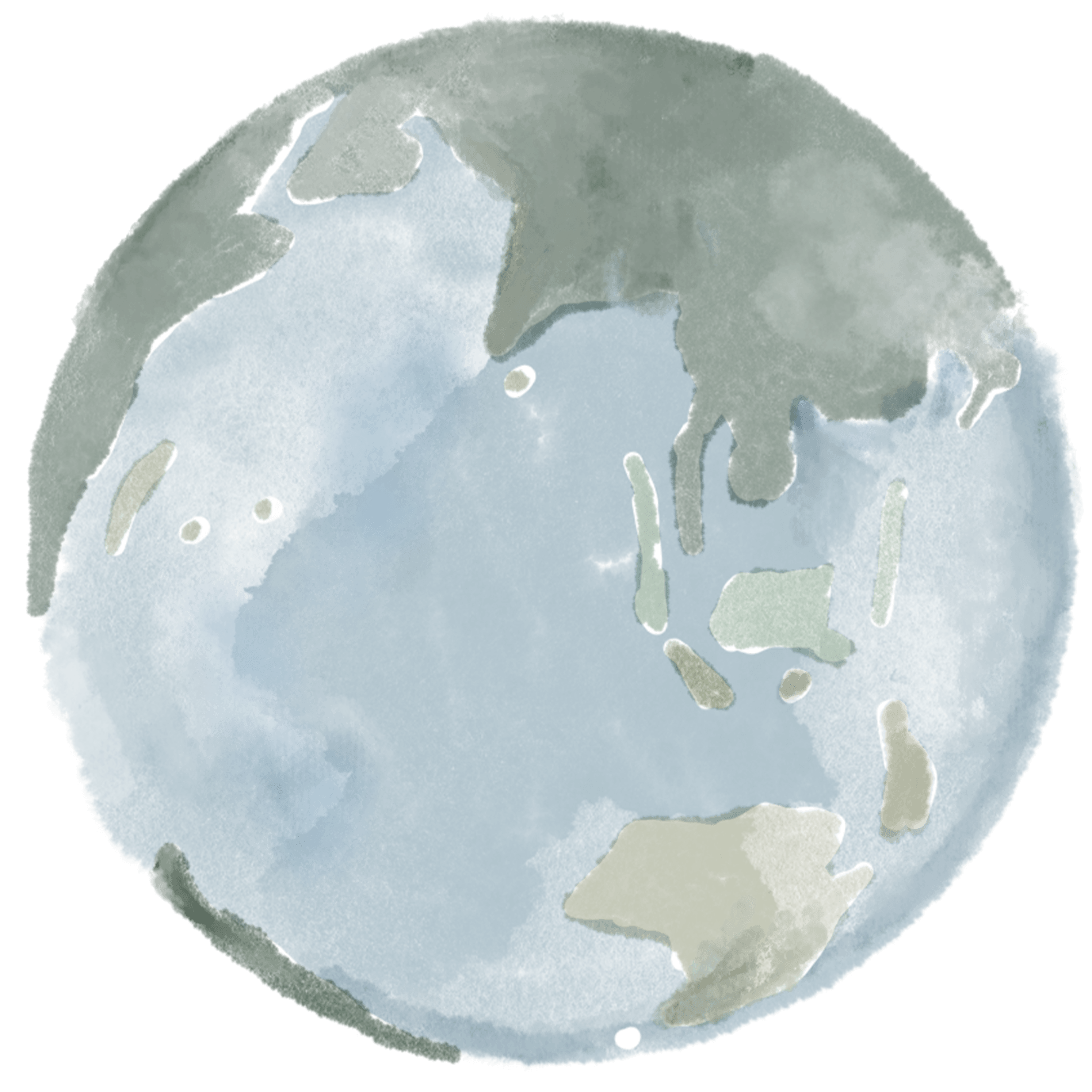 Community Engagement icon, a watercolour globe